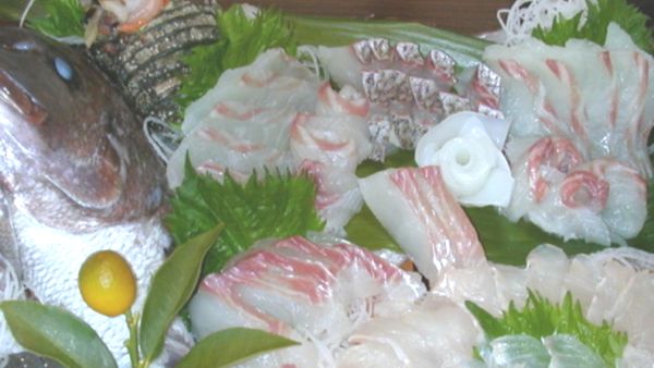 うずしお温泉 坂口荘の鯛の生き造り|淡路島の新鮮な海の幸を豪華に盛り付けた人気料理