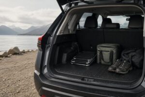 エクストレイルT33の荷室に敷いたラゲッジマット