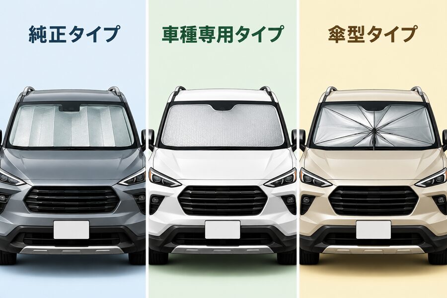 エクストレイルT33用サンシェードの純正・車種専用・傘型の違い