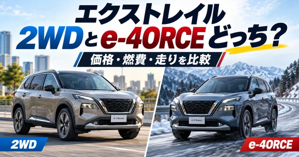 エクストレイルT33の2WDとe-4ORCEを価格・燃費・走りで比較